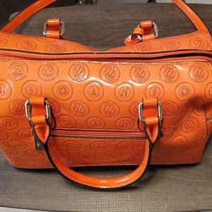 Only Lany Orange Leather Handbag Detachable Strap and Wallet